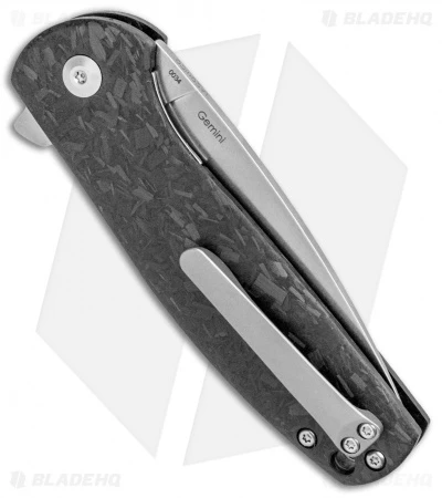 Kizer Laconico Exclusive Gemini Liner Lock Knife Shred CF (3.125" SW) Kizer Laconico Exclusive Gemini Liner Lock Knife Shred CF (3.125" SW) -Blade HQ Store Kizer Laconico Exclusive Gemini LL Marble CF SW BHQ 101712 jr side