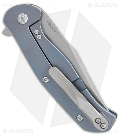 Kizer Lancer 2 Frame Lock Knife Blue Titanium (3.3" Bead Blast) Ki4495 Kizer Lancer 2 Frame Lock Knife Blue Titanium (3.3" Bead Blast) Ki4495 -Blade HQ Store Kizer Lancer 2 blue ti bb BHQ 52115 er side