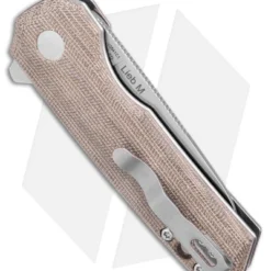 Kizer Lieb M Liner Lock Flipper Knife Tan Micarta (3" Satin 154CM) -Blade HQ Store Kizer Lieb M LL Flipper Tan Micarta Satin BHQ 175944 jr side