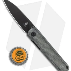 Kizer Lundquist Feist Front Flipper Knife Black Micarta (2.8" Black) -Blade HQ Store Kizer Lundquist FF Black G 10 Black BHQ 117015 jr bottlecap