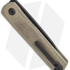 Kizer Lundquist Feist Front Flipper Knife Green Micarta (2.8" Black) -Blade HQ Store Kizer Lundquist FF Green G 10 Black BHQ 117013 jr side