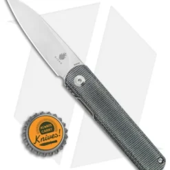 Kizer Lundquist Feist Front Flipper Knife Black Micarta (2.8" Stonewash) 5 Kizer Lundquist Feist Front Flipper Knife Black Micarta (2.8" Stonewash) -Blade HQ Store Kizer Lundquist Feist FF Black Micarta SW BHQ 117014 jr bottlecap
