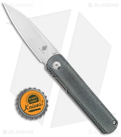 Kizer Lundquist Feist Front Flipper Knife Black Micarta (2.8" Stonewash) Kizer Lundquist Feist Front Flipper Knife Black Micarta (2.8" Stonewash) -Blade HQ Store Kizer Lundquist Feist FF Black Micarta SW BHQ 117014 jr bottlecap