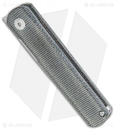 Kizer Lundquist Feist Front Flipper Knife Black Micarta (2.8" Stonewash) Kizer Lundquist Feist Front Flipper Knife Black Micarta (2.8" Stonewash) -Blade HQ Store Kizer Lundquist Feist FF Black Micarta SW BHQ 117014 jr spine