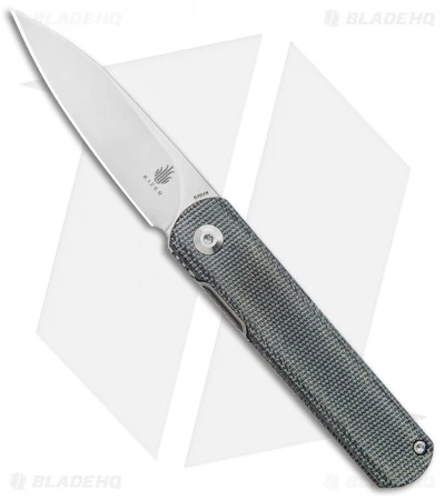 Kizer Lundquist Feist Front Flipper Knife Black Micarta (2.8" Stonewash) Kizer Lundquist Feist Front Flipper Knife Black Micarta (2.8" Stonewash) -Blade HQ Store Kizer Lundquist Feist FF Black Micarta SW BHQ 117014 jr