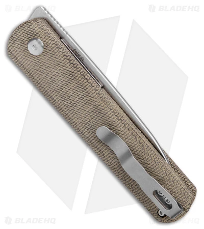 Kizer Lundquist Feist XL Front Flipper Knife Green Micarta (3.4" Stonewash) Kizer Lundquist Feist XL Front Flipper Knife Green Micarta (3.4" Stonewash) -Blade HQ Store Kizer Lundquist Feist FF Green Micarta SW BHQ 176936 jr side