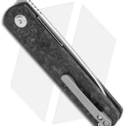 Kizer Lundquist Feist Front Flipper Knife Shred CF (2.8" Stonewash) Ki3499E4 -Blade HQ Store Kizer Lundquist Feist FF Shred CF SW BHQ 117011 jr side