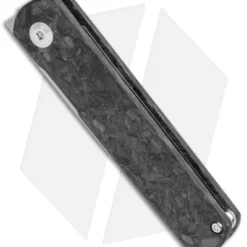 Kizer Lundquist Feist Front Flipper Knife Shred CF (2.8" Stonewash) Ki3499E4 -Blade HQ Store Kizer Lundquist Feist FF Shred CF SW BHQ 117011 jr spine