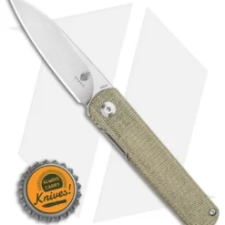 Kizer Lundquist Feist Front Flipper Knife Green Micarta (2.8" Stonewash) -Blade HQ Store Kizer Lundquist Feist Front Flipper Knife Green Micarta 2.8 Stonewash Ki3499E5 BHQ 117012 LS Bottlecap