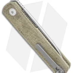 Kizer Lundquist Feist Front Flipper Knife Green Micarta (2.8" Stonewash) -Blade HQ Store Kizer Lundquist Feist Front Flipper Knife Green Micarta 2.8 Stonewash Ki3499E5 BHQ 117012 LS Side