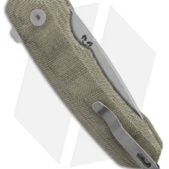 Kizer Mad Tanto Plunge Lock Knife Green Micarta (3.25" Stonewash) V4602C2 4 Kizer Mad Tanto Plunge Lock Knife Green Micarta (3.25" Stonewash) V4602C2 -Blade HQ Store Kizer Mad Tanto Plunge Lock Knife Green Micarta 3in SW BHQ 180091 td side