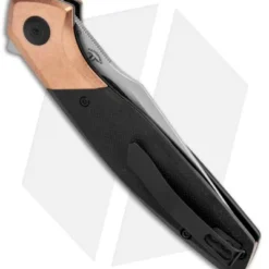 Kizer Manganas Grazioso Liner Lock Knife Black G-10/Copper (3.4" Satin) -Blade HQ Store Kizer Manganas Grazioso LL Black Micarta Copper SW V4572N1 BHQ 121133 jr side