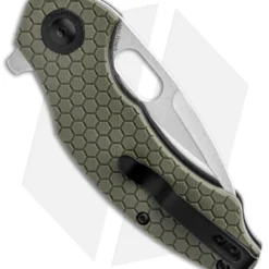 Kizer Mini Roach Liner Lock Olive Green G-10 (3" SW) V3477C1 4 Kizer Mini Roach Liner Lock Olive Green G-10 (3" SW) V3477C1 -Blade HQ Store Kizer Mini Roach Degnan Olive Green G 10 SW BHQ 144095 jr side