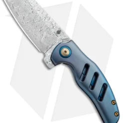 Kizer Mini Sheepdog C01C Knife Blue Titanium (2.6" Odin Heim Damasteel)