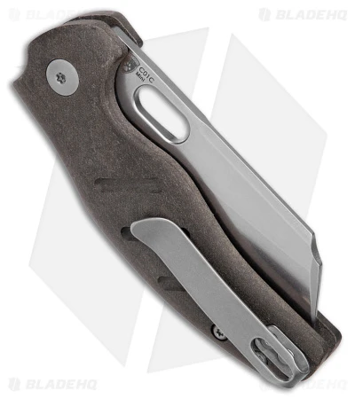 Kizer Mini Sheepdog C01C Button Lock Knife Black Richlite (2.6" Stonewash) Kizer Mini Sheepdog C01C Button Lock Knife Black Richlite (2.6" Stonewash) -Blade HQ Store Kizer Mini Sheepdog C01C Button Lock Black Richlite SW BHQ 179158 jr side