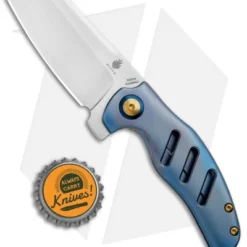 Kizer Mini Sheepdog C01C Frame Lock Flipper Knife Blue Titanium (2.6" Satin) -Blade HQ Store Kizer Mini Sheepdog C01C FL Blue Ti Satin Ki3488A2 BHQ 93980 jr bottlecap