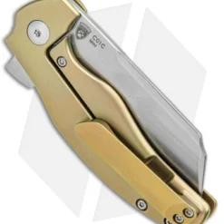 Kizer Mini Sheepdog C01C Frame Lock Flipper Knife Gold Titanium (2.6" Satin) 4 Kizer Mini Sheepdog C01C Frame Lock Flipper Knife Gold Titanium (2.6" Satin) -Blade HQ Store Kizer Mini Sheepdog C01C FL Gold Ti Satin Ki3488A3 BHQ 93981 jr side