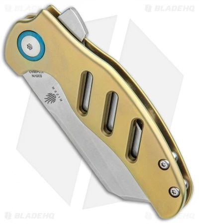 Kizer Mini Sheepdog C01C Frame Lock Flipper Knife Gold Titanium (2.6" Satin) Kizer Mini Sheepdog C01C Frame Lock Flipper Knife Gold Titanium (2.6" Satin) -Blade HQ Store Kizer Mini Sheepdog C01C FL Gold Ti Satin Ki3488A3 BHQ 93981 jr spine