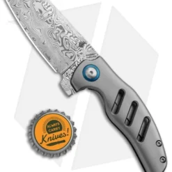Kizer Mini Sheepdog C01C Frame Lock Knife Titanium (2.6" Vinland Damasteel) -Blade HQ Store Kizer Mini Sheepdog Ti C01C Vinland Damasteel Ki3488D1 BHQ 85510 jr bottlecap