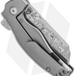 Kizer Mini Sheepdog C01C Frame Lock Knife Titanium (2.6" Vinland Damasteel) -Blade HQ Store Kizer Mini Sheepdog Ti C01C Vinland Damasteel Ki3488D1 BHQ 85510 jr side