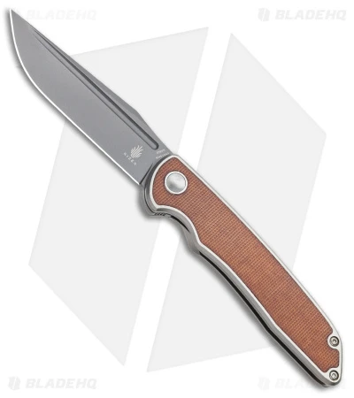 Kizer Nick Swan Matanzas Frame Lock Knife Ti/Micarta Drop Point (3.5" Gray) Kizer Nick Swan Matanzas Frame Lock Knife Ti/Micarta Drop Point (3.5" Gray) -Blade HQ Store Kizer Nick Swan Matanzas Frame Lock Knife Ti Micarta Ki4510A3 BHQ 114295 LS 2