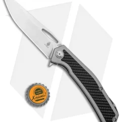 Kizer Odin Frame Lock Flipper Knife Textured CF/Ti (4" Stonewash) Ki5523 -Blade HQ Store Kizer Odin FL Flipper Textured CF Ti SW Ki5523 BHQ 85509 jr bottlecap