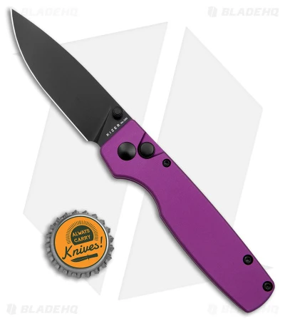 Kizer Vanguard Original Button Lock Knife Purple Aluminum (3" Black) Kizer Vanguard Original Button Lock Knife Purple Aluminum (3" Black) -Blade HQ Store Kizer Original Button Lock Aluminum Purple Black BHQ 179149 jr bottlecap