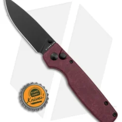 Kizer Vanguard Original Button Lock Knife Red Richlite (3" Black) -Blade HQ Store Kizer Original Button Lock Red Richlite Black BHQ 179148 jr bottlecap