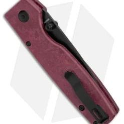Kizer Vanguard Original Button Lock Knife Red Richlite (3" Black) -Blade HQ Store Kizer Original Button Lock Red Richlite Black BHQ 179148 jr side