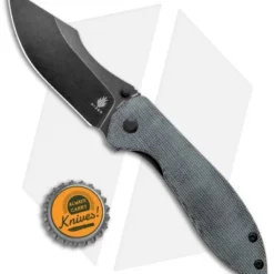 Kizer Pelican Mini Liner Lock Knife Micarta (3.3" Stonewash) V4548N1 -Blade HQ Store Kizer Pelican Mini LL Black Micarta Black SW V4548N1 BHQ 122835 jr bottlecap
