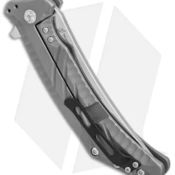 Kizer Pinkerton Nomad Flipper Knife Blasted Titanium (3.75" Satin) Ki4482A1 -Blade HQ Store Kizer Pinkerton Nomad blasted ti satin BHQ 68515 er side