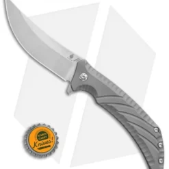 Kizer Pinkerton Nomad Flipper Knife Blasted Titanium (3.75" Satin) Ki4482A1 -Blade HQ Store Kizer Pinkerton Nomad blasted ti satin BHQ 68515 er size