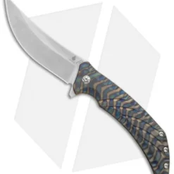Kizer Pinkerton Nomad Flipper Knife Flamed Titanium (3.75" Satin) Ki4482A2