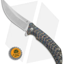 Kizer Pinkerton Nomad Flipper Knife Flamed Titanium (3.75" Satin) Ki4482A2 -Blade HQ Store Kizer Pinkerton Nomad flamed ti satin BHQ 68516 er size