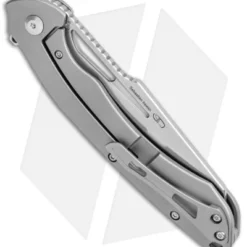 Kizer Raja Frame Lock Knife Titanium (3.74" Stonewash) Ki4537 -Blade HQ Store Kizer Raja FL Ti SW Ki4537 BHQ 106902 jr side