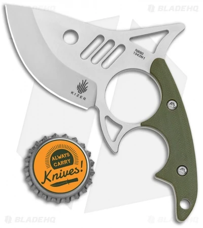 Kizer Shark Tooth Fixed Blade Knife Green G-10 (2.5" Satin) 1043N1 Kizer Shark Tooth Fixed Blade Knife Green G-10 (2.5" Satin) 1043N1 -Blade HQ Store Kizer Shark Tooth Fixed Blade OD Green Satin BHQ 135185 jr bottlecap