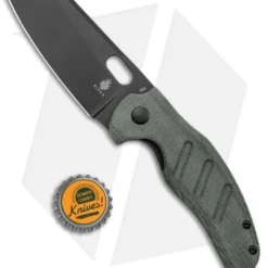 Kizer Vanguard Sheepdog Liner Lock Thumb Hole Black Micarta (3.25" Black 10V) -Blade HQ Store Kizer Sheepdog C01C Black Micarta Black Hole V4488E8 jr bottlecap