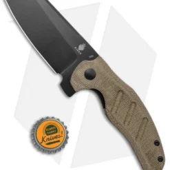 Kizer Vanguard Sheepdog Liner Lock Knife Green Micarta (3.25" Black 10V) -Blade HQ Store Kizer Sheepdog C01C Green Micarta Black V4488ED jr bottlecap