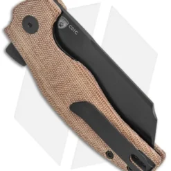 Kizer Vanguard Sheepdog Liner Lock Knife Natural Micarta (3.25" Black 10V) -Blade HQ Store Kizer Sheepdog C01C Natural Micarta Black V4488EB jr side