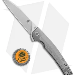 Kizer Splinter Frame Lock Knife Gray Titanium (3.375" Stonewash) Ki3457A3 -Blade HQ Store Kizer Splinter FL Gray Ti SW Ki3457A3 BHQ 90417 jr bottlecap