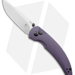 Kizer Swaggs Chili Pepper Button Lock Knife Purple G-10 (3" Satin 154CM)