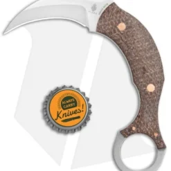 Kizer Tiger Claw Karambit Fixed Blade Knife Brown Micarta (1.4" SW) 1041 -Blade HQ Store Kizer Tiger Claw Karambit Brown Micarta SW BHQ 121108 jr bottlecap