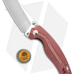 Kizer Azo Towser K Liner Lock Knife Red Richlite (3.5" Satin) -Blade HQ Store Kizer Towser K V4593C2 BHQ 137142 td size