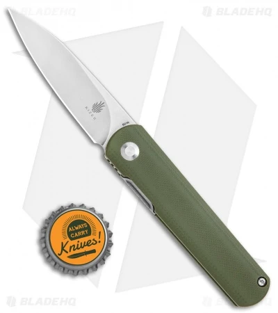 Kizer Vanguard Feist Front Flipper Knife Green G-10 (2.8" Stonewash) - BD1N Kizer Vanguard Feist Front Flipper Knife Green G-10 (2.8" Stonewash) - BD1N -Blade HQ Store Kizer Vangard Lundquist Feist Translucent Green G 10 SW V3499E7 BHQ 118283 jr bottlecap