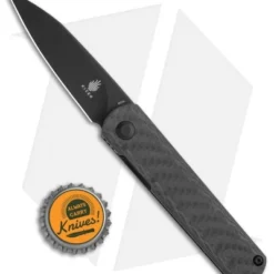 Kizer Vanguard Feist Front Flipper Knife Carbon Fiber (2.8" Black BD1N) -Blade HQ Store Kizer Vangard Lundquist Feist Twill CF Black V3499E4 BHQ 118279 jr bottlecap