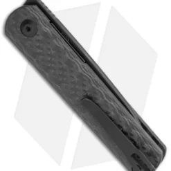 Kizer Vanguard Feist Front Flipper Knife Carbon Fiber (2.8" Black BD1N) -Blade HQ Store Kizer Vangard Lundquist Feist Twill CF Black V3499E4 BHQ 118279 jr side