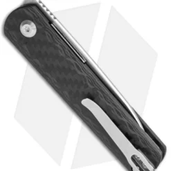 Kizer Vanguard Feist Front Flipper Knife Carbon Fiber (2.8" Stonewash BD1N) -Blade HQ Store Kizer Vangard Lundquist Feist Twill CF SW V3499E3 BHQ 118278 jr side