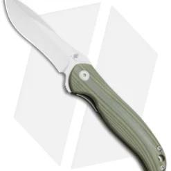 Kizer Vanguard Cucchiara Bad Dog Flipper Knife Green G-10 (3" Stonewash) V3463A2