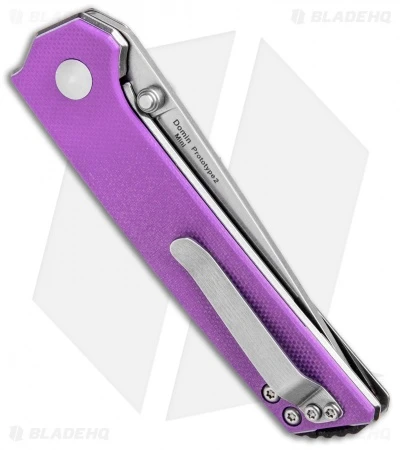 Kizer Vanguard Domin Mini Liner Lock Folding Knife Purple G-10 (2.9" Stonewash) Kizer Vanguard Domin Mini Liner Lock Folding Knife Purple G-10 (2.9" Stonewash) -Blade HQ Store Kizer Vanguard Domin Mini LL Pink G 10 SW BHQ 93992 jr side