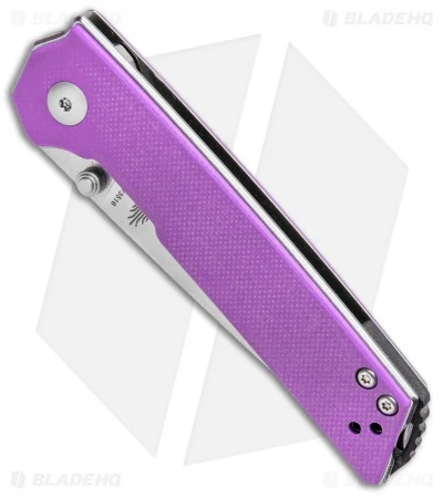 Kizer Vanguard Domin Mini Liner Lock Folding Knife Purple G-10 (2.9" Stonewash) Kizer Vanguard Domin Mini Liner Lock Folding Knife Purple G-10 (2.9" Stonewash) -Blade HQ Store Kizer Vanguard Domin Mini LL Pink G 10 SW BHQ 93992 jr spine